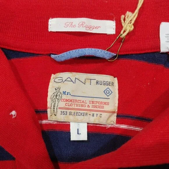 Brand New GANT R1 Retro Rugger Raglan SS Red Size L - Picture 2 of 4